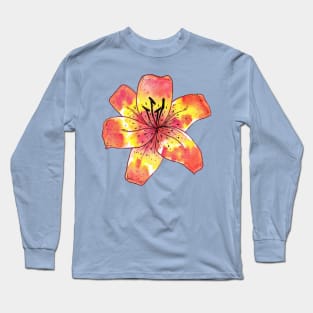 Watercolor Tiger Lily Long Sleeve T-Shirt